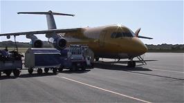 Leaving our Ryanair Plane at Haugesund Airport